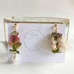 願いの花かざり【陽ハル】(花モチーフ・樹脂イヤリング・樹脂ピアス・アレルギー対応)