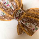 麦わら風 リボン バナナクリップ