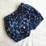 【再販】北欧柄のコーデュロイかぼちゃパンツ(ブルー/80cm or 90cm)