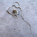 silver × clear asymmetry  ピアス