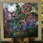 切り絵アート　ピエールドロンサールの薔薇