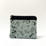 洗える　保冷・保温ポーチ　いろんな猫様　カーキ　Sサイズ