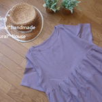 natural*(L)綿麻ワッシャーWガーゼ　ふじねず色