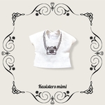 再販3【送料無料】刺繍線画Tシャツ（カメラ）　【ブライス】【リカちゃん】【ブライスアウトフィット】【リカちゃん服】