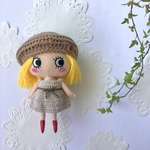 イーマリー　コットンとリネンのエンパイアワンピースとベレー帽・ベージュ