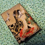 文庫本＊ブックカバー＊美人画 鶴