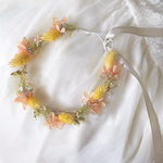 {💛🧡}ベビーキッズ花冠、花冠、ハーフバースデー、100日祝い、誕生日、プリザーブドフラワー