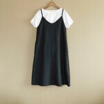 リネンのキャミソールワンピース　ブラック  Jさまご予約品