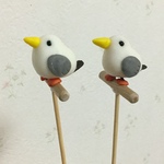 【KURO★にゃん様ご予約品】カモメとフクロウのガーデンピック