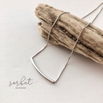 silver925 curve pipe necklace