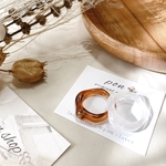 《SALE》樹脂リングセット -オーロラ&琥珀色-