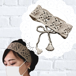 クロッシェヘアバンド　大人用　グレーベージュ　