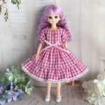 SALE ワンピース　ギンガムチェック　ピンク系　ブライス、リカちゃん
