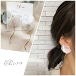シフォンフラワーピアス　No.02
