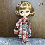 No.137 アイシードール　ネオブライス　りかちゃん振袖　草花枝垂れ桜金彩　桃