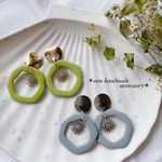 503. メタルカボション×太陽チャーム×くすみカラービッグリング