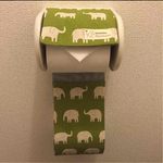 北欧ゾウ緑＊トイレットペーパーカバー