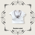 再販4【送料無料】刺繍線画Tシャツ（カメラ）　【ブライス】【リカちゃん】【ブライスアウトフィット】【リカちゃん服】