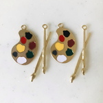 Paintbrush and Palette Pendant Tops