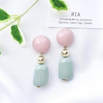 ♢大ぶりダスティピンク×ミントブルーピアス/イヤリング♢　大ぶり/ダスティピンク/ミントブルー/ニュアンスカラー/