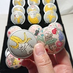好きな柄が二つ選べるマカロン缶☆バナナねこ☆ピルケースやアクセサリーケース小物入れに軽くて便利☆