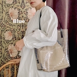 【再販】【atelier chimie】Italian leather×PVCトート&帆布巾着【BK】
