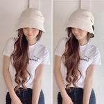 専用　顔が隠れる帽子　夏用キナリキャスケット　リボン2本