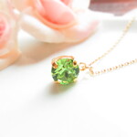【ペリドット】スワロフスキー一粒【ネックレス】　シンプルネックレすス　8月誕生石