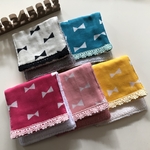 Wガーゼハンカチ5枚セット ＊ リボン柄