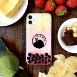 【飛鳥珈琲】タピオカいちごミルクのスマホケース