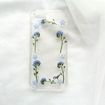 忘れな草フレーム押し花Androidスマホケース 
