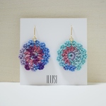 flower bule*あみあみピアス