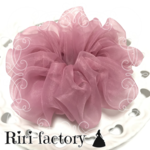 【✨ 🎄 100円引き💕】フェアリーテイル✪エアリーオーガンジー💝プレーンシュシュ✨(ローズ)