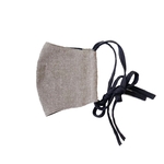 natural twotone ribbon mask〈moca〉【おしゃれ 大人 立体 マスク  リボンマスク　フィルターポケット　ツートーン　布マスク ナチュラル　シンプル　コットンリネン 】 