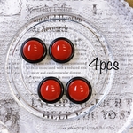 アクセサリーパーツ　カボション バイカラー　黒赤 アクリル 23mm 【４個入】 A0166 《2000円以上送料無料》 