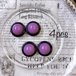 アクセサリーパーツ　カボション バイカラー　黒　紫 アクリル 23mm 【４個入】 A0168 《2000円以上送料無料》 