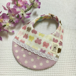 丸型スタイ  紫系蝶々