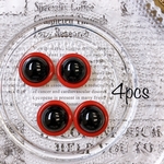 アクセサリーパーツ　カボション バイカラー　赤　黒 アクリル 23mm  【４個入】 A0172 《2000円以上送料無料》 