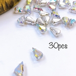 ビジュー　台座付き　デコパーツ　 シルバーカラー アクリル 10ｍｍ しずく形 【３０個入】 A0209 《2000円以上送料無料》 