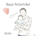 父の日   線画イラストデータ＊2人