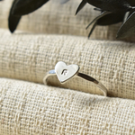 【silver】initial heart ring