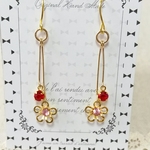 お花♡ピアス　ピンク　ゴールド　
