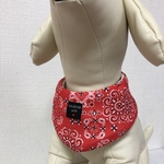 犬用 🐬ウォータークールバンダナ　バンダナ柄　保冷剤ポケット付き　水で濡らしてひんやり　レッド