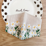 累計２０００枚突破記念sale コットン×ダブルガーゼ  立体マスク　キッズ　大人用　花　刺繍　マーガレット　フラワー
