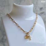 選べるチャームサージカルステンレスネックレス[クロス・バタフライ]