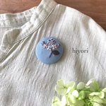 刺繍ブローチ　紫陽花
