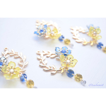 summerフラワー(ブルー&イエロー)イヤリング・ピアス