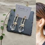 ✳︎Laule'a accessory✳︎大ぶりピアス　ジャラジャラ　クリア　ゴールドリング