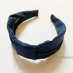 ✳︎しあわせカチューシャ™️ リボン✳︎麻混紺✳︎痛くならないカチューシャ✳︎大人リボン✳︎HANAkana✳︎商標登録出願中