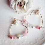pearl×heart earring